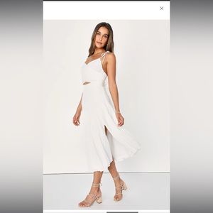 Midi lulus white cutout dress